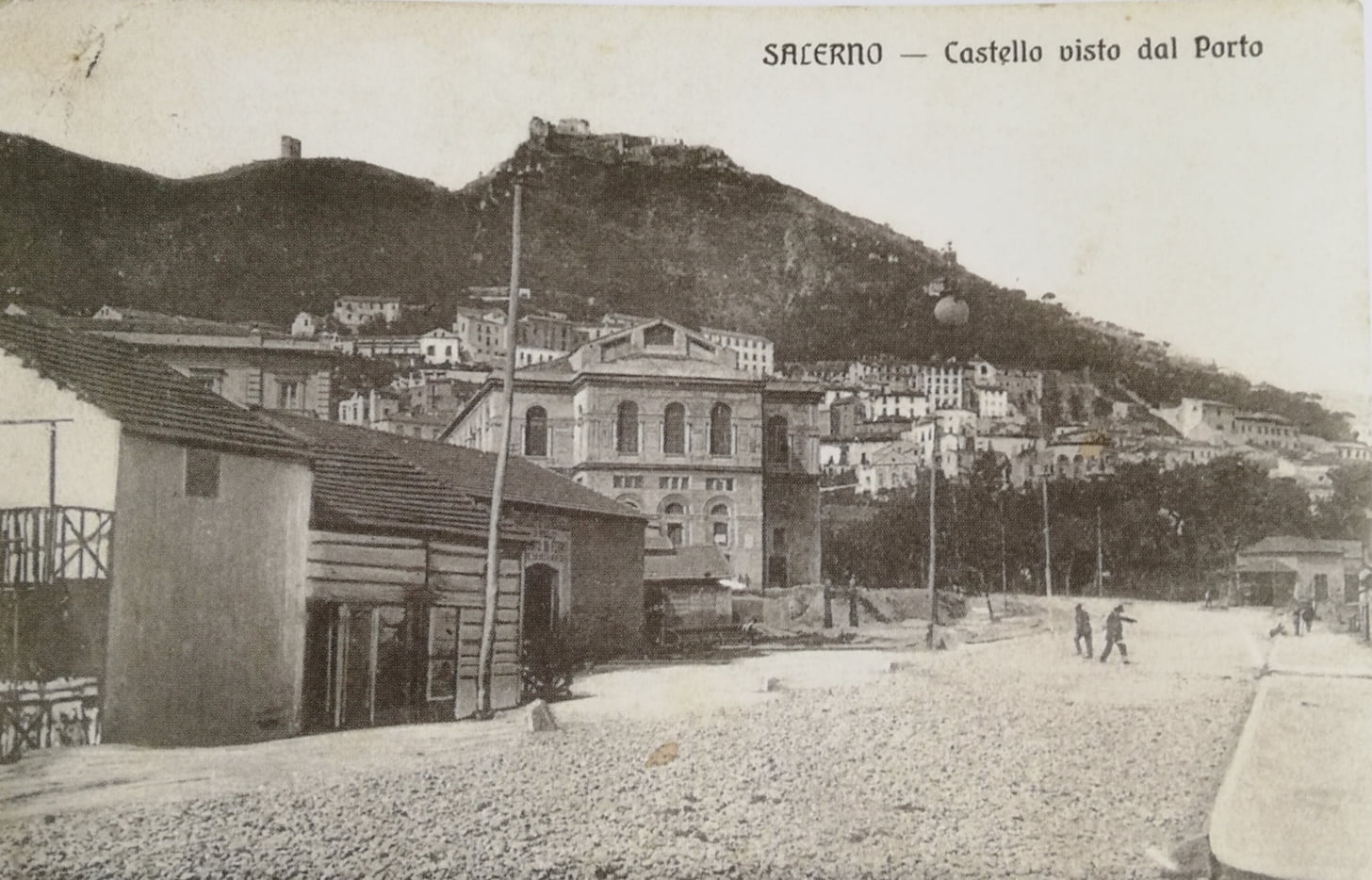Salerno, 1915 - Castello Arechi visto dal porto